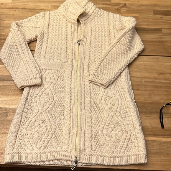 ARAN MOR ⭐️ Ireland 100% merino wool cardigan - Picture 4 of 11